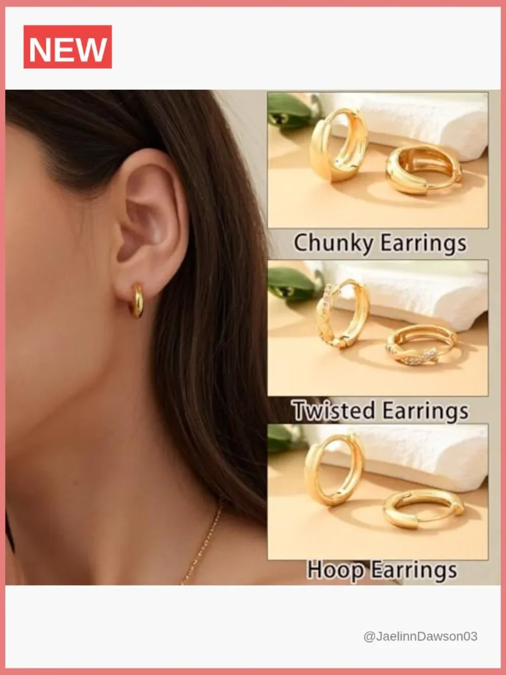 9 Pairs Chunky Hoop Huggie Earrings Set, Gold Plated Hypoallergenic Jewelry Gift